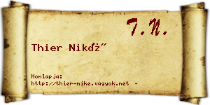 Thier Niké névjegykártya